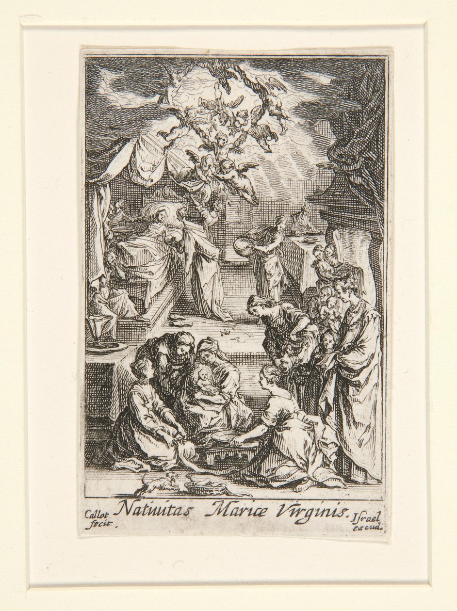 Jomfruens fødsel, nr. 2 fra Jomfruens liv af Jacques Callot