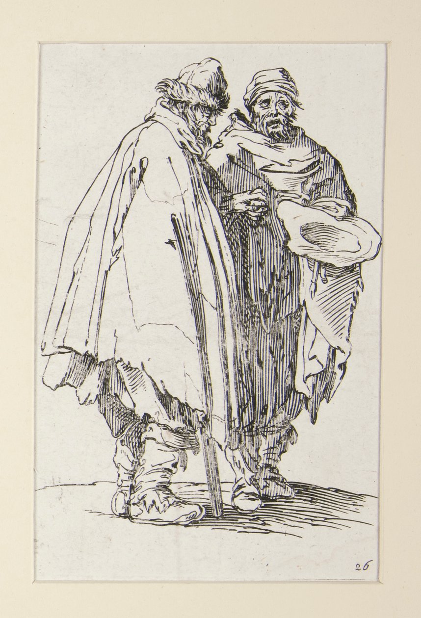 Blind mand og hans ledsager, fra The Beggars (L af Jacques Callot