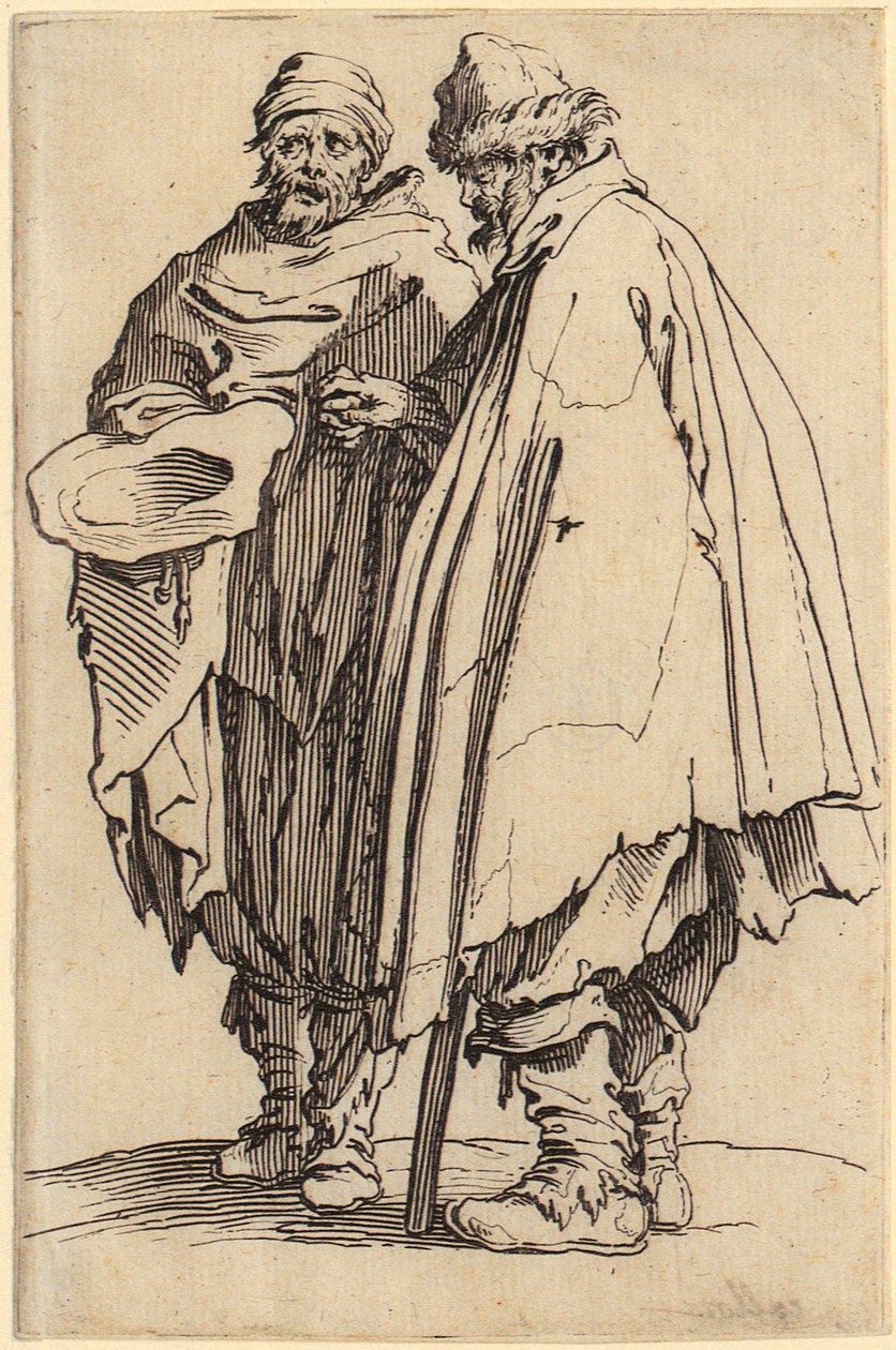 Blind mand og hans ledsager, blad 8 i serien »Tiggerne« af Jacques Callot