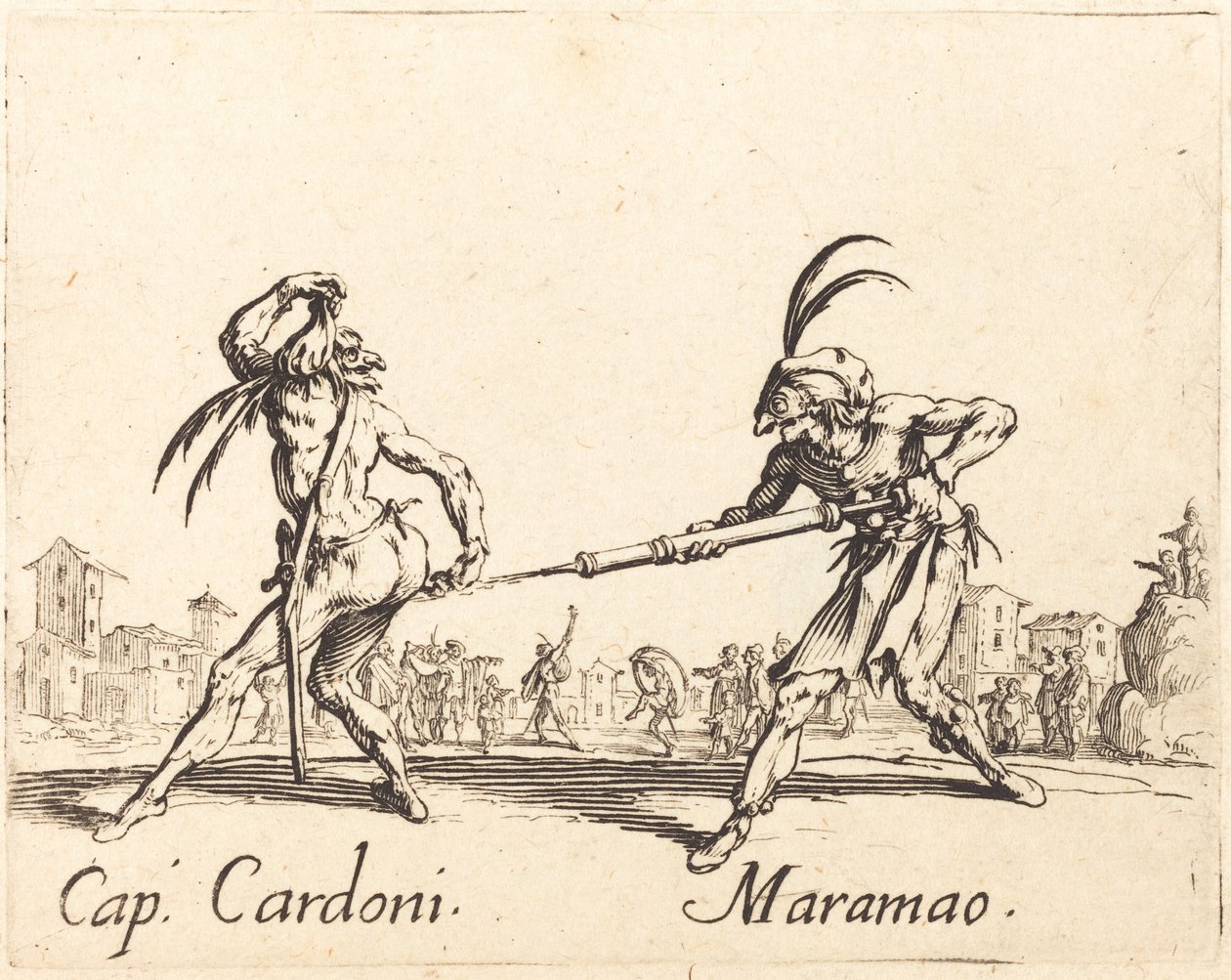 Kasket. Cardoni og Maramao, ca. 1622. af Jacques Callot