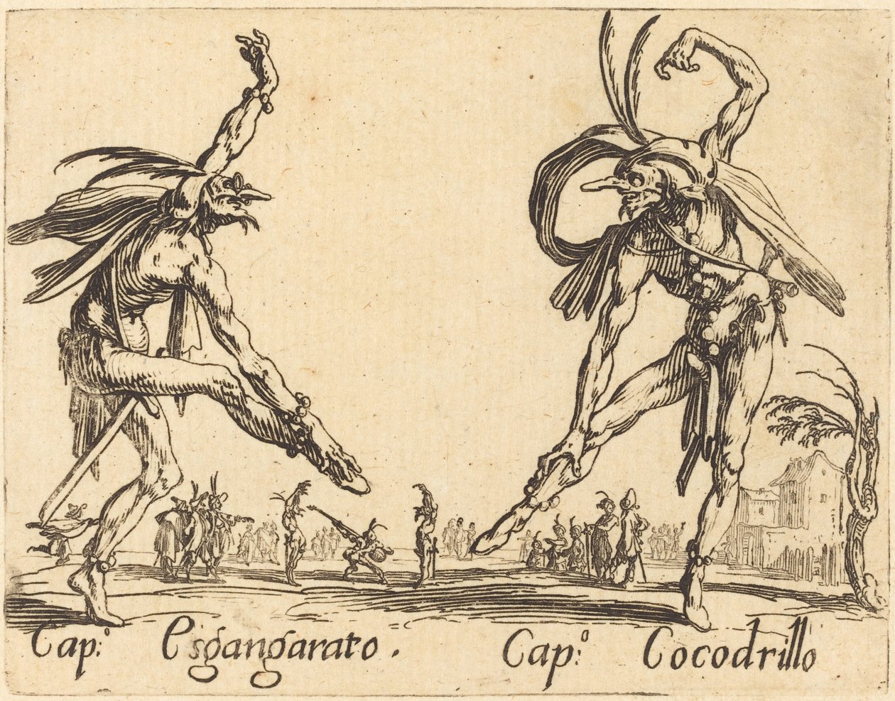 ingen Sgangherato og Cap. krokodille af Jacques Callot
