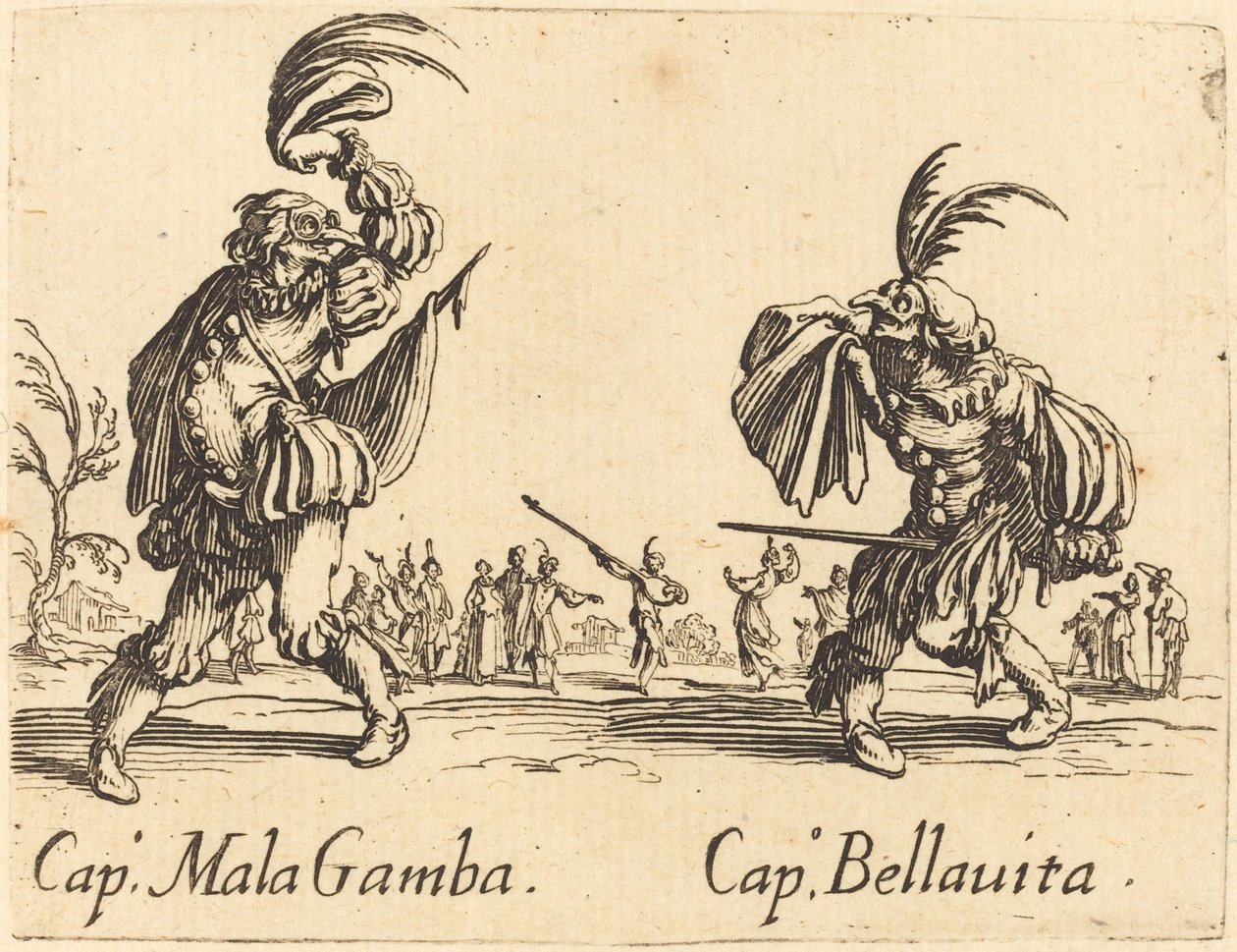 Cap. Mala Gamba og Cap. Bellavita af Jacques Callot