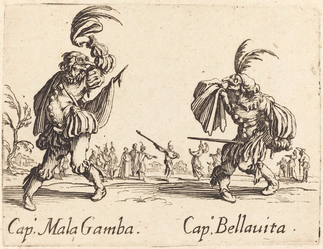 Cap. Mala Gamba og Cap. Bellavita af Jacques Callot