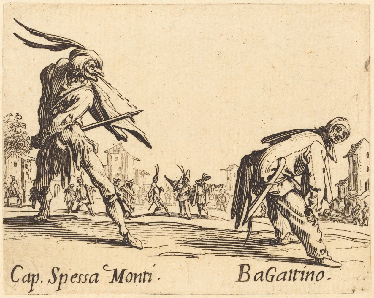Kap. Spessa Monti og Bagattino, ca. 1622. af Jacques Callot