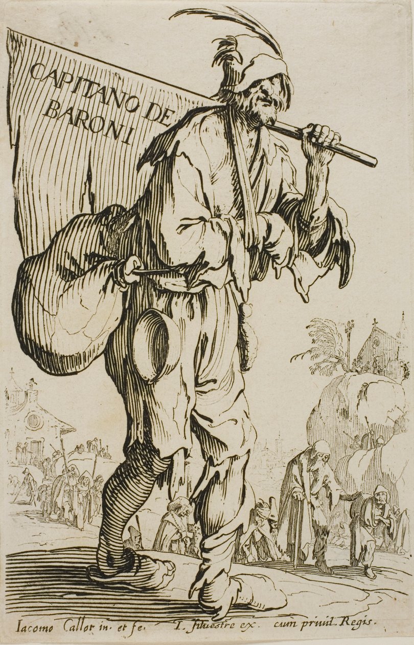 Kaptajn for baronerne, frontispice til The Beggars af Jacques Callot