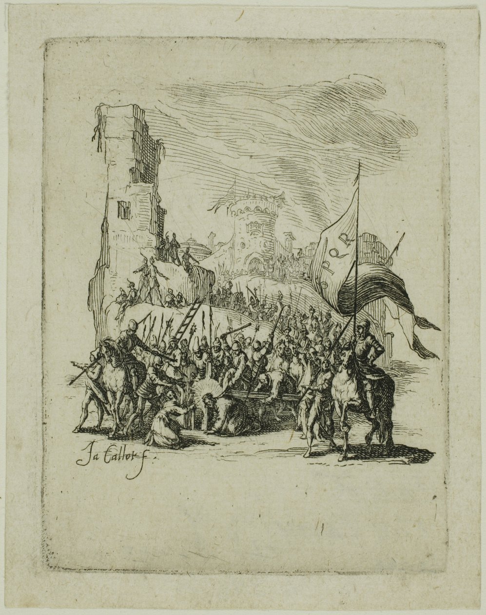 Kristus bærer korset, fra Den lille passion af Jacques Callot