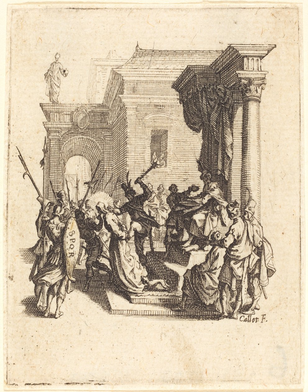 Kristus dømt til døden af Pilatus, ca. 16241625. af Jacques Callot