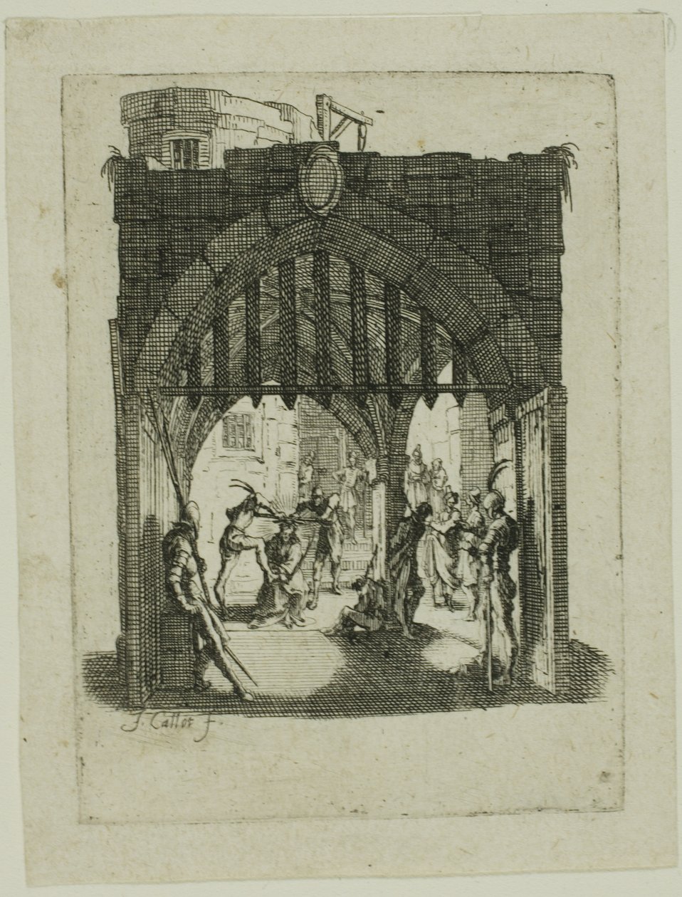 Kristus kronet med torne, fra Den lille lidenskab af Jacques Callot