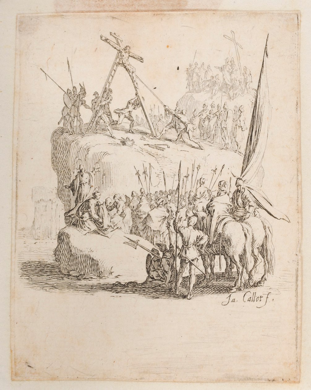 Kristus gennemboret af lansen, nr. 11 af 11 fra La Petite Passion af Jacques Callot