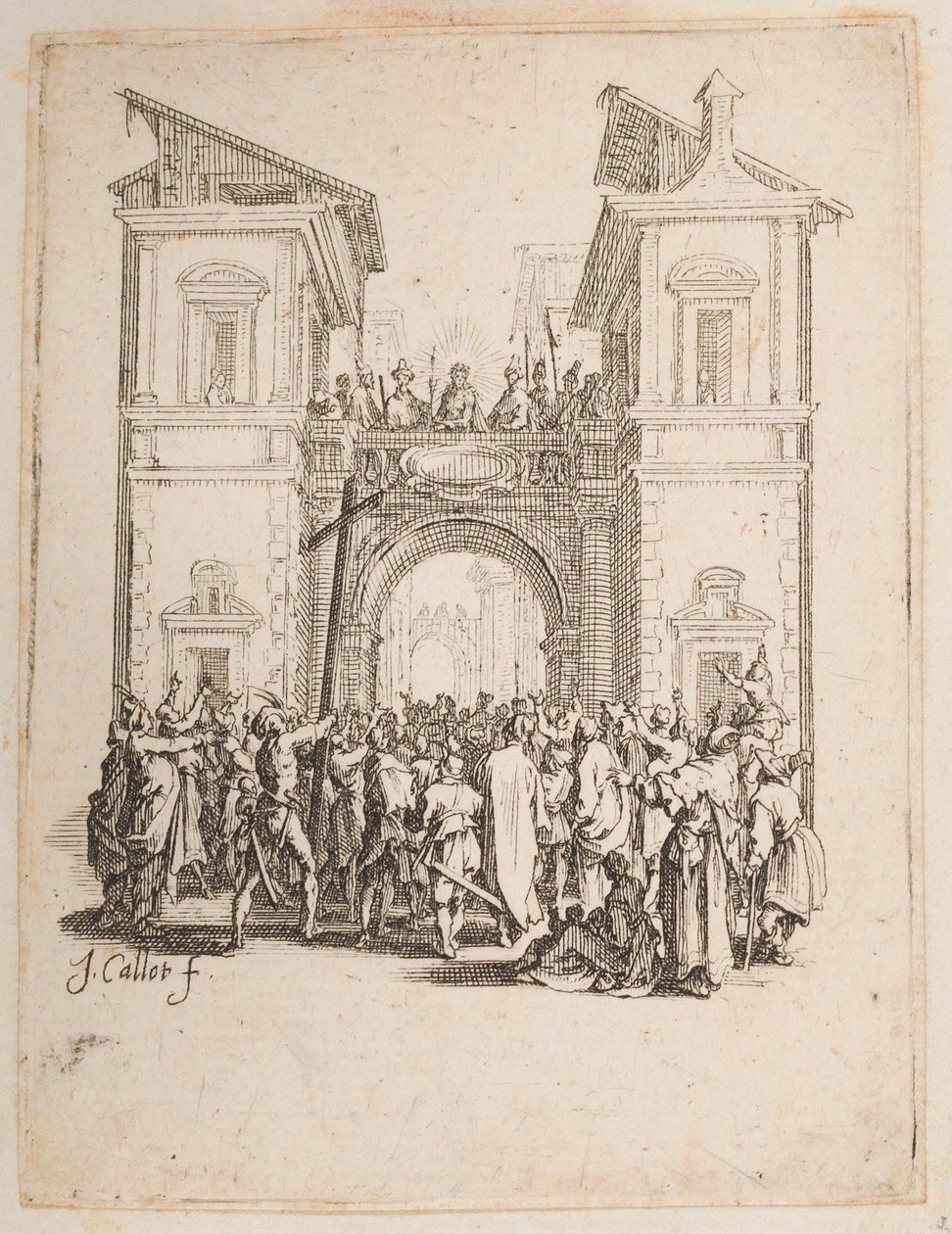 Kristus præsenteret for folket, nr. 9 af 11 fra La Petite Passion af Jacques Callot