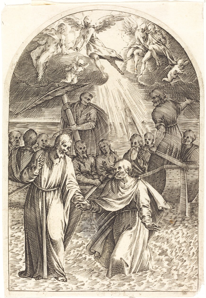 Kristus går på vandet [anden plade] af Jacques Callot
