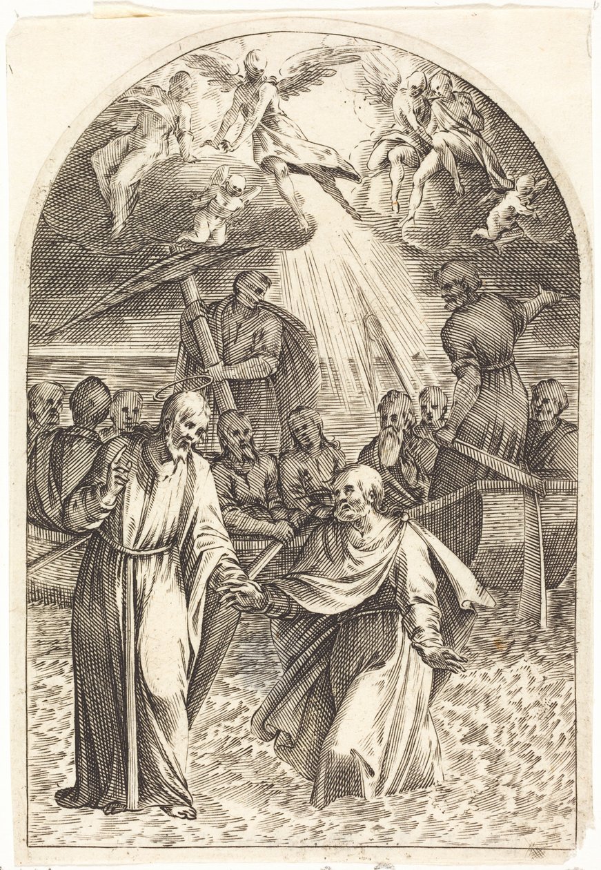 Kristus går på vandet [andet billede] af Jacques Callot