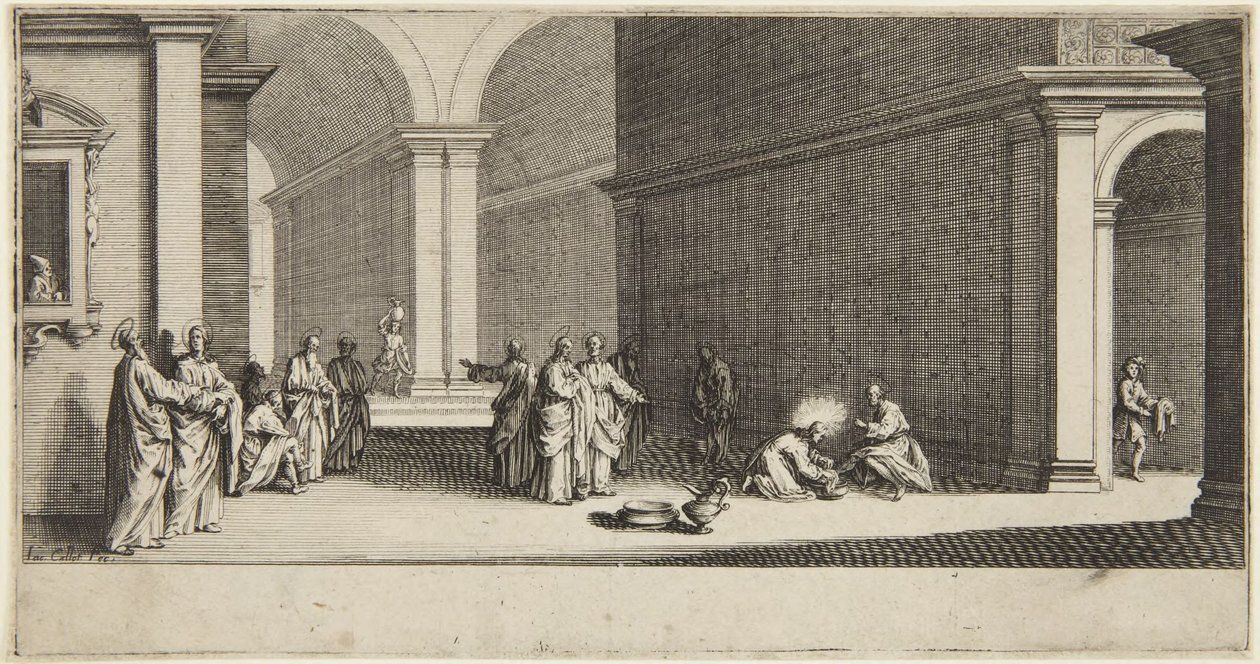 Kristus vasker apostlenes fødder af Jacques Callot