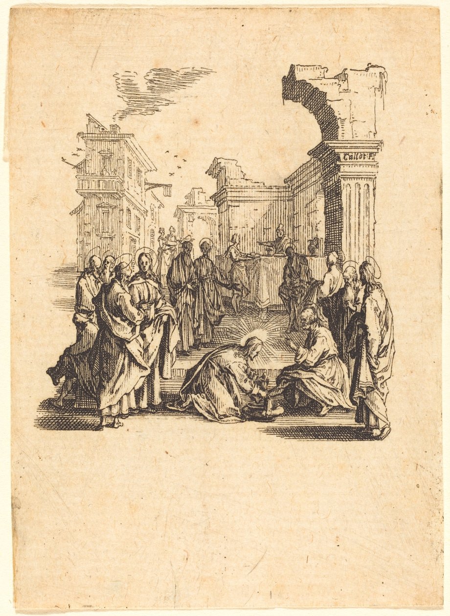 Kristus vasker apostlenes fødder af Jacques Callot