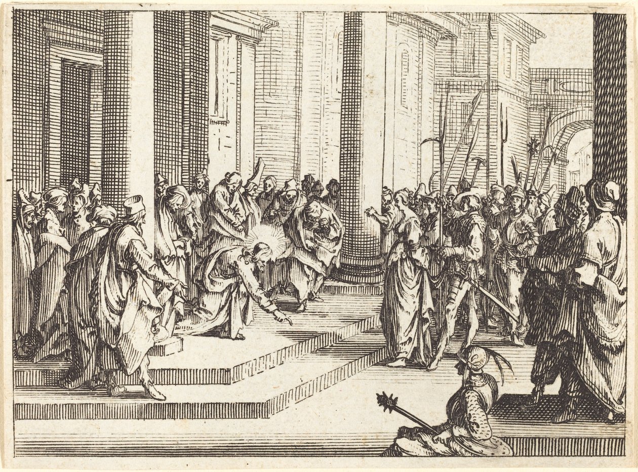Kristus og kvinden taget i utroskab af Jacques Callot