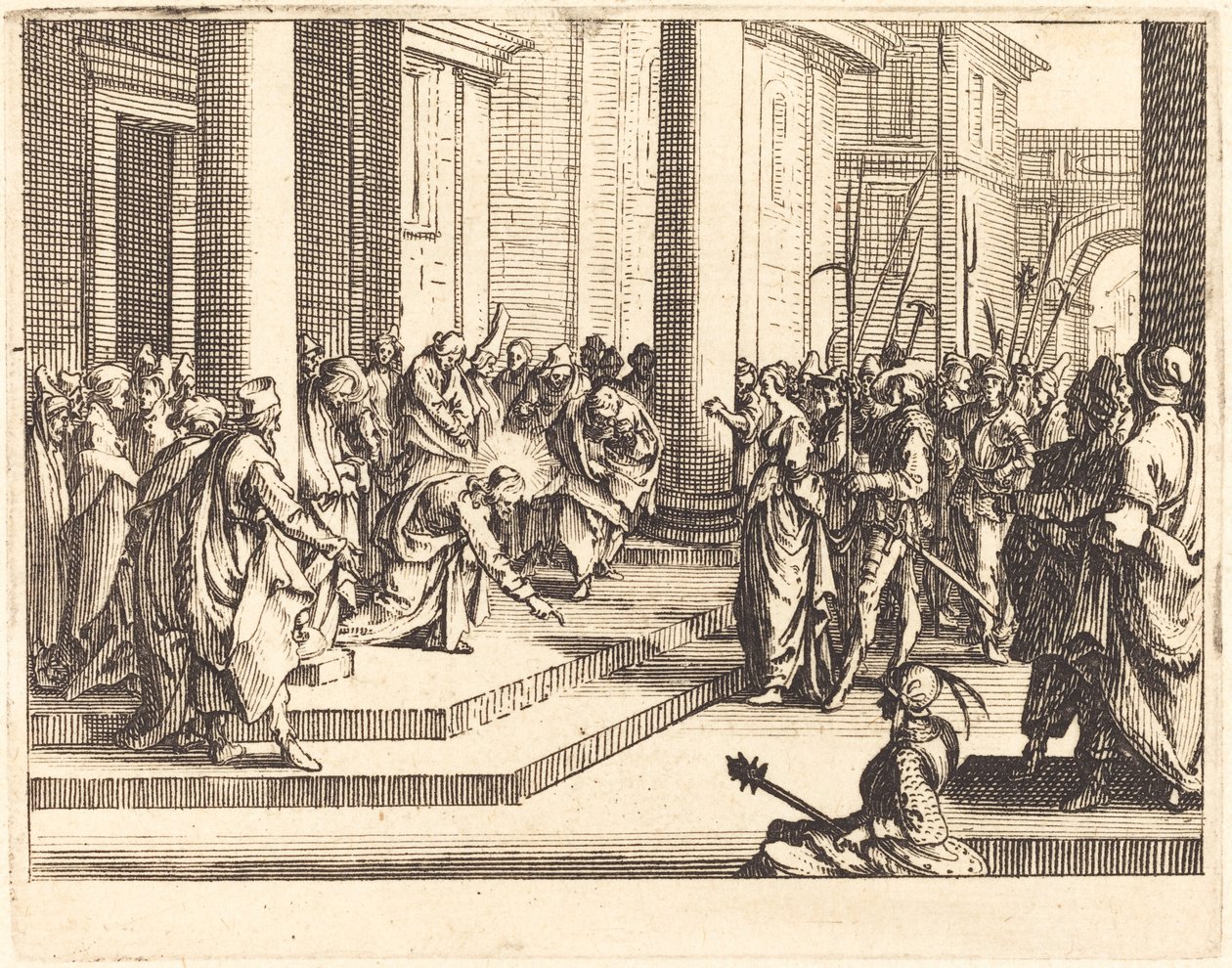 Kristus og kvinden taget i utroskab af Jacques Callot