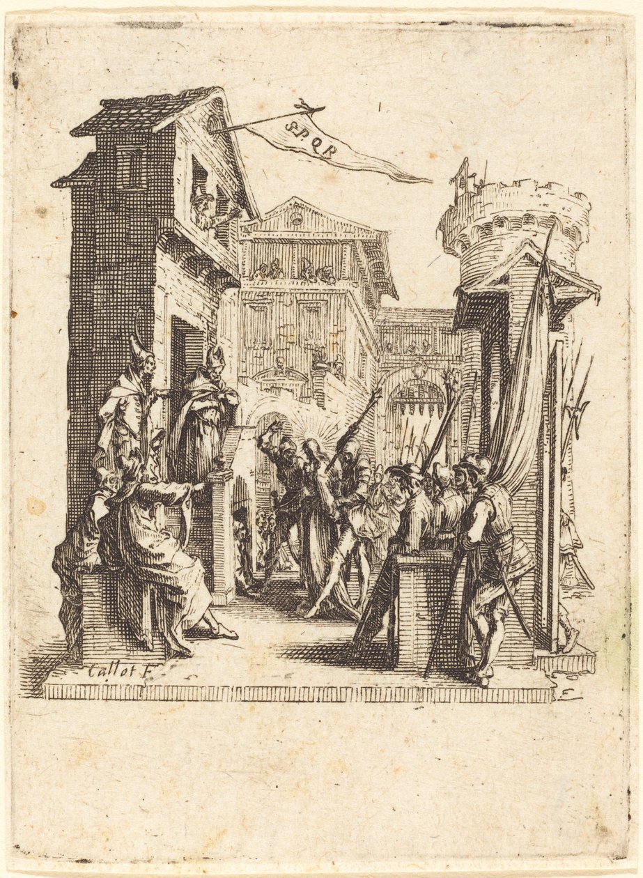 Kristus før Kajfas, ca. 16241625. af Jacques Callot