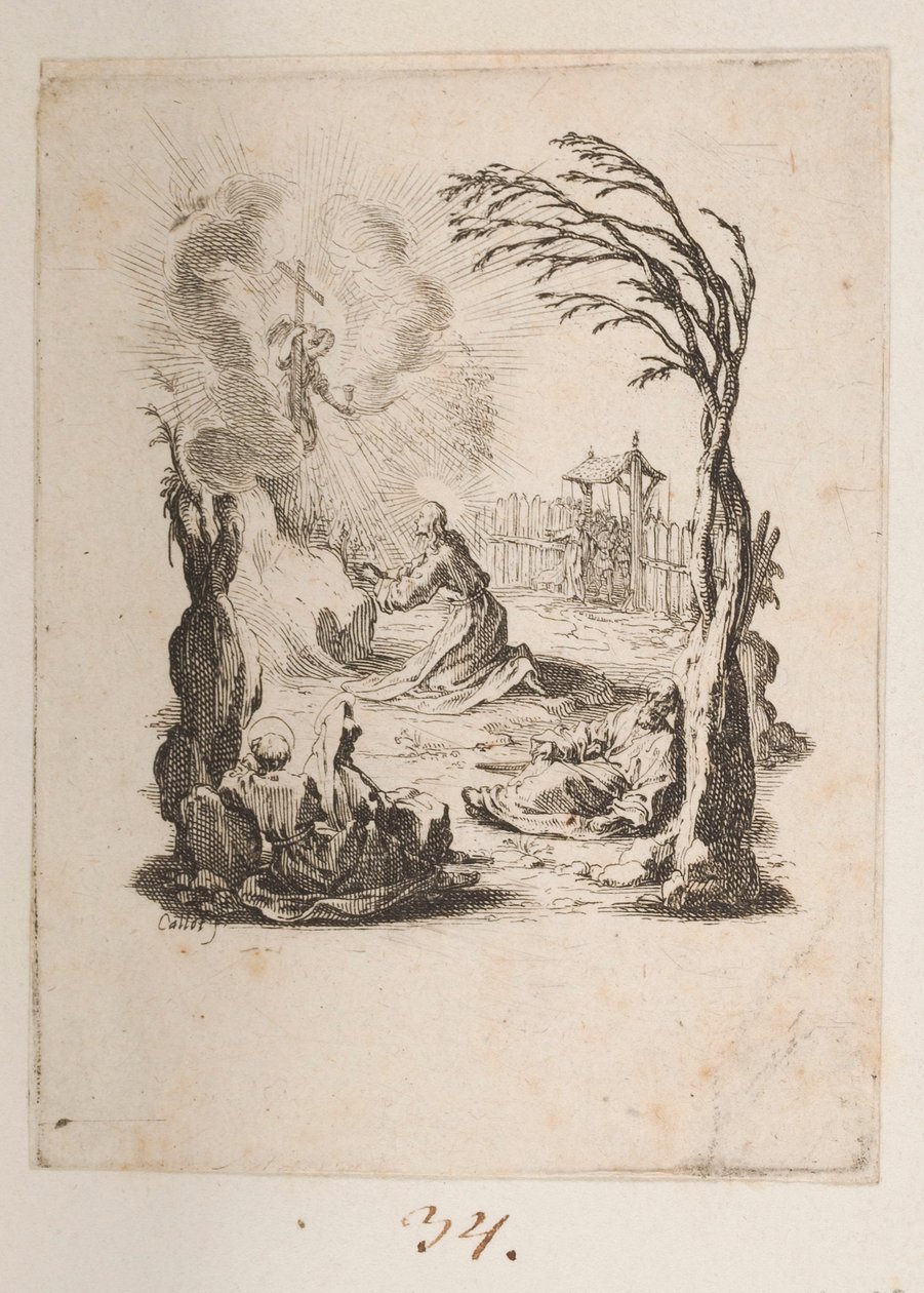 Kristus i Oliehaven, nr. 3 af 11 fra La Petite Passion af Jacques Callot