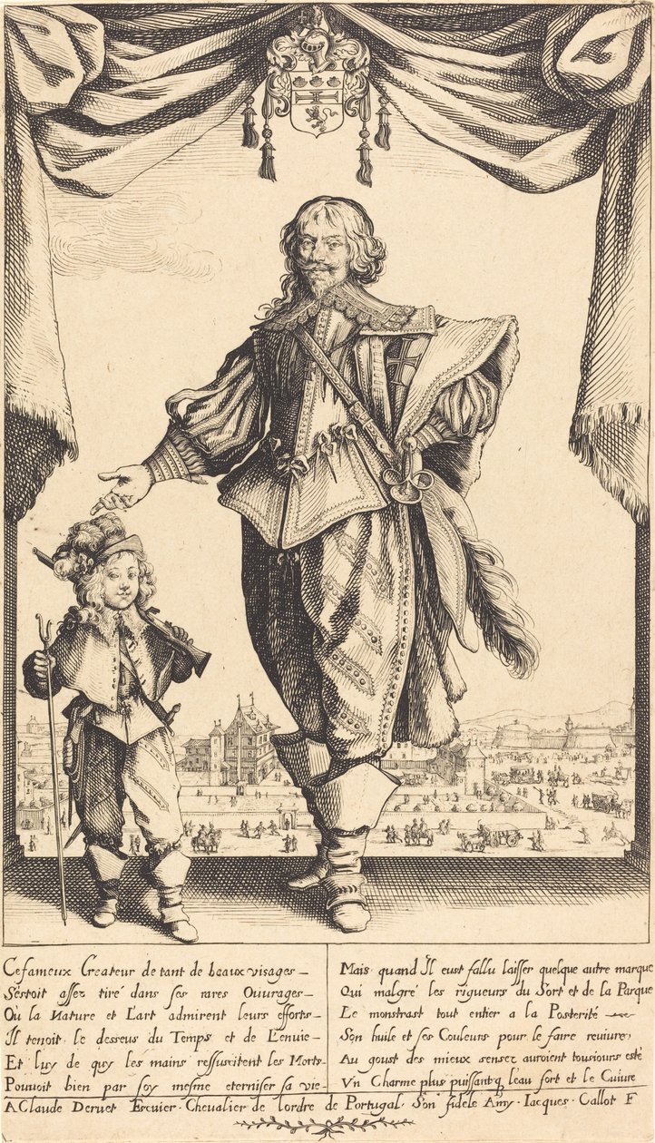 Claude Deruet og hans søn, Jean, 1632. af Jacques Callot