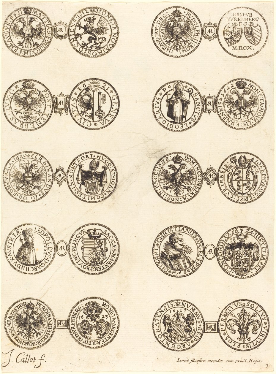 Mønter [plade 3]. af Jacques Callot