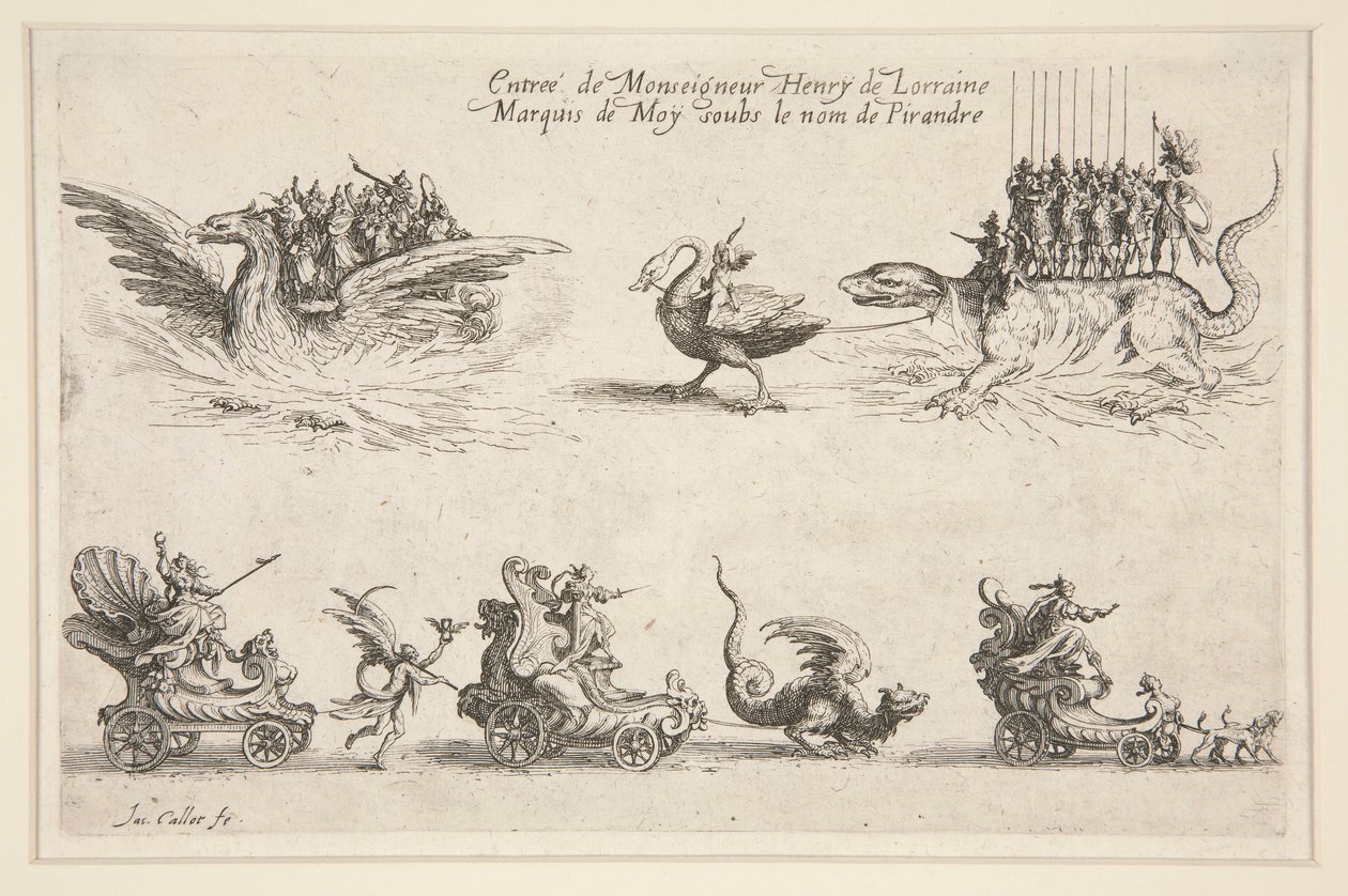 Kamp ved Barrière, indrejse af monsignor Henry af Lorraine af Jacques Callot