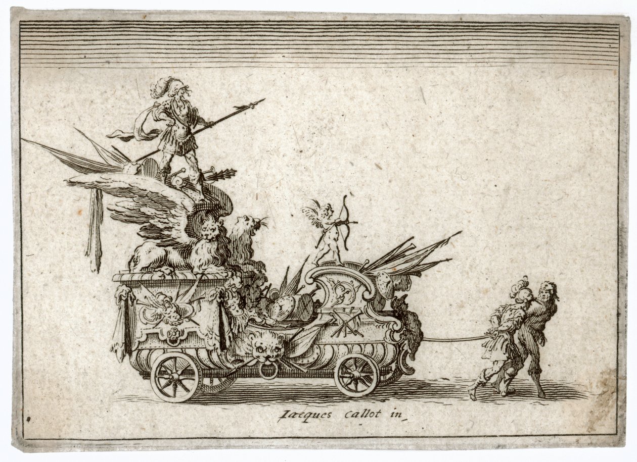 Kamp i en barriere. Gravering En stridsvogn. Meaume 490-503 ... (kobberstik) af Jacques Callot