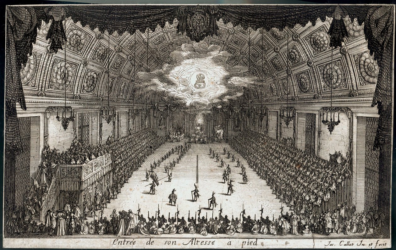 Kamp mod barrieren: Hans højhed hertug Karl IV af Lothringen går ind til fods ... (kobberstik) af Jacques Callot