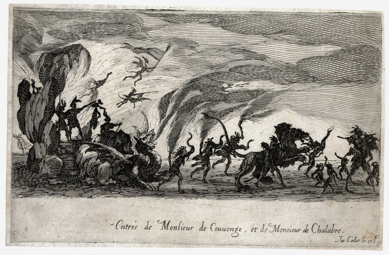 Combat a la barriere, indtoget af Sieures de Couvonge og de Chalabre ... (kobberstik) af Jacques Callot