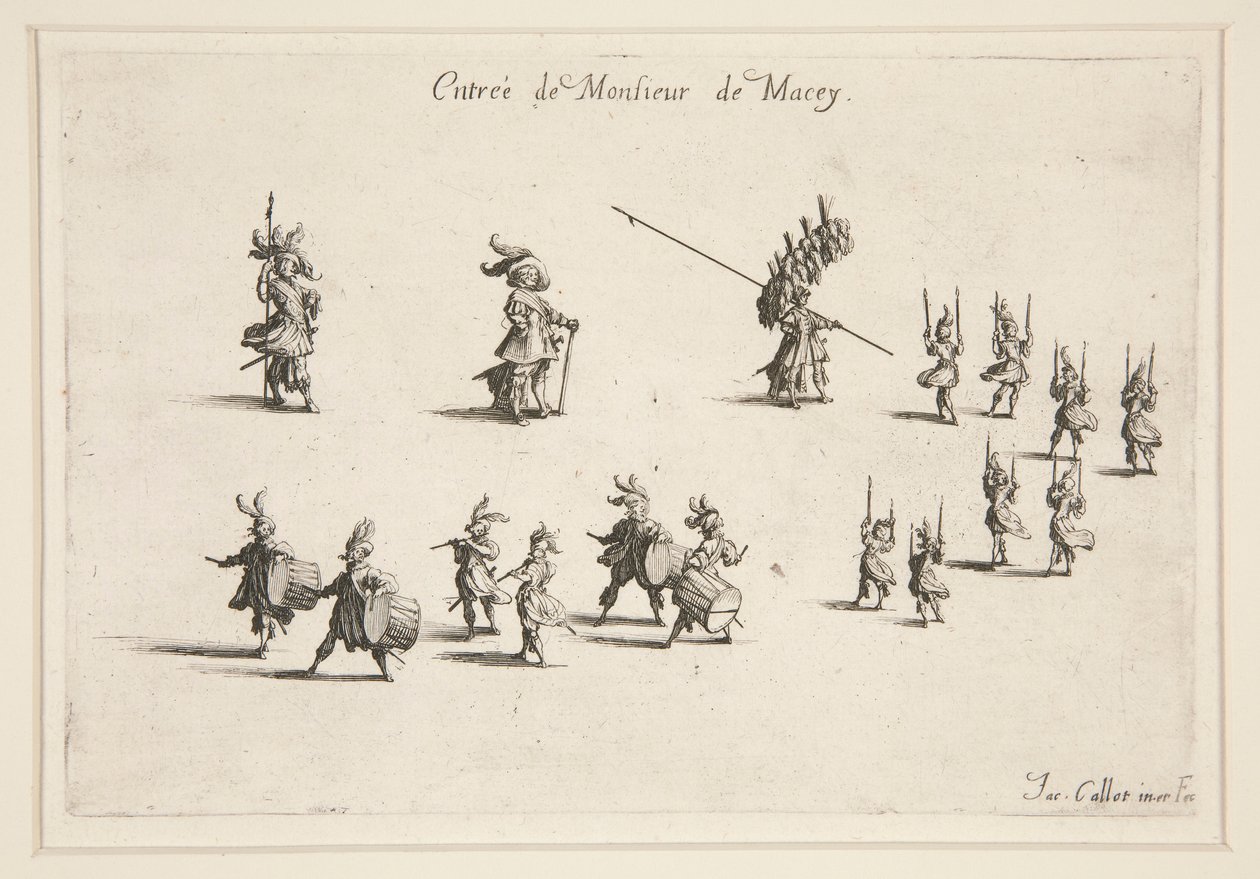 Bekæmpe? La Barri?re, indgangen til M. de Macey af Jacques Callot