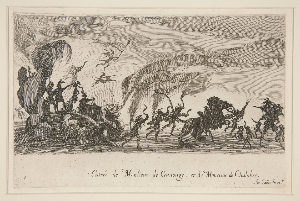 Kæmpe? barrieren, indgangen til Monsieur de Couvonge og Monsieur de Chalabre af Jacques Callot