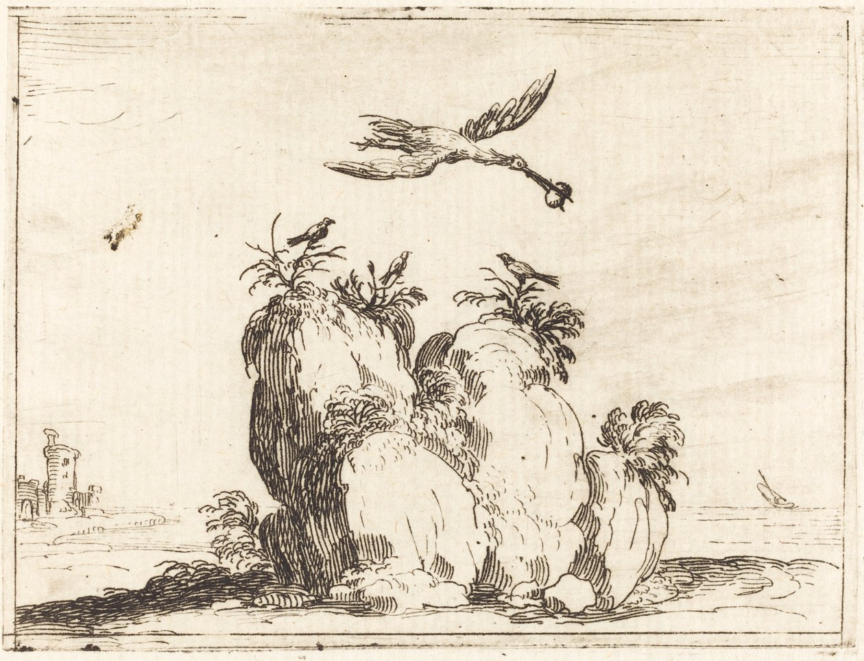 Kraneflyvning af Jacques Callot