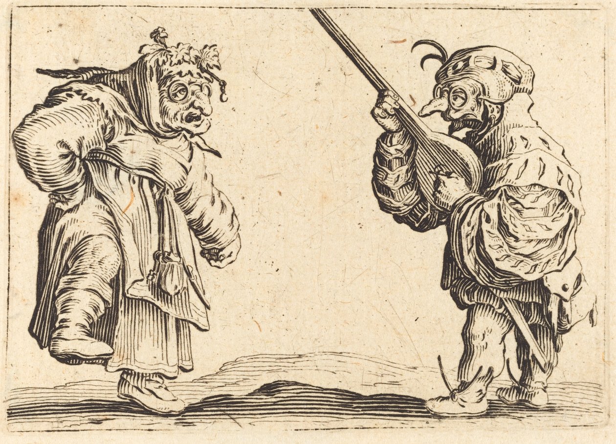Dansere med lut af Jacques Callot