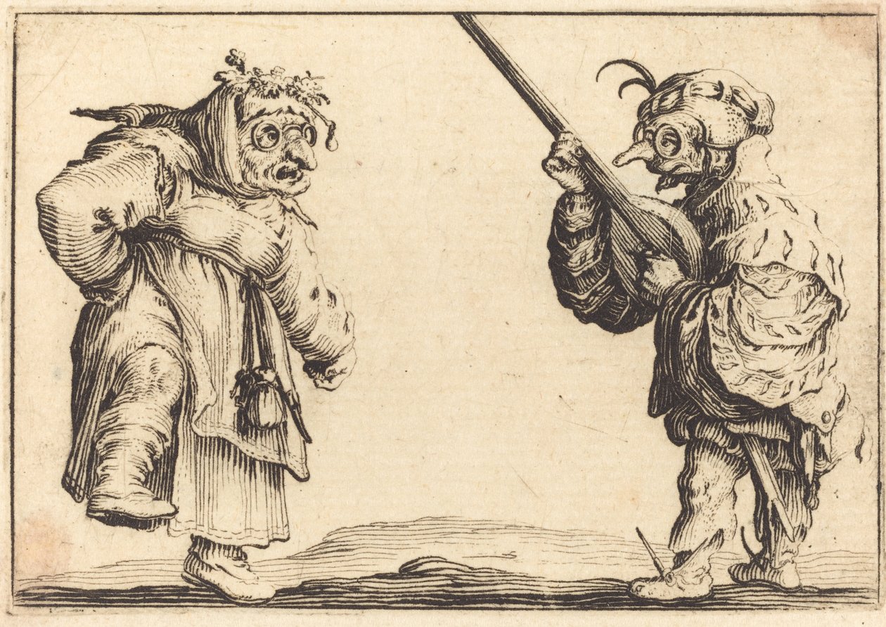 Dansere med lut af Jacques Callot