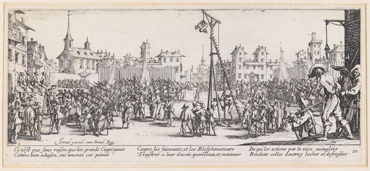 Tortur på vippegalgen af Jacques Callot