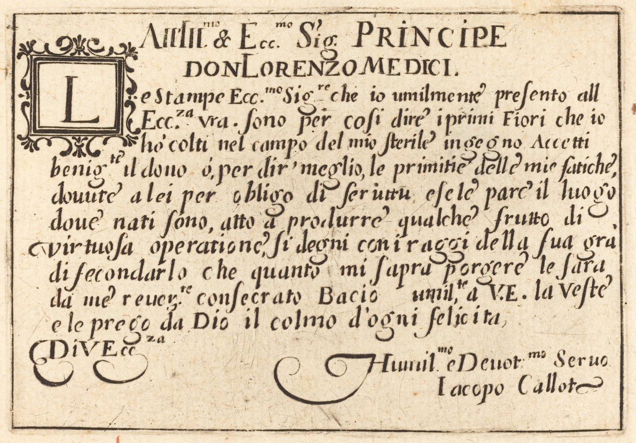 Dedikation til Don Lorenzo de