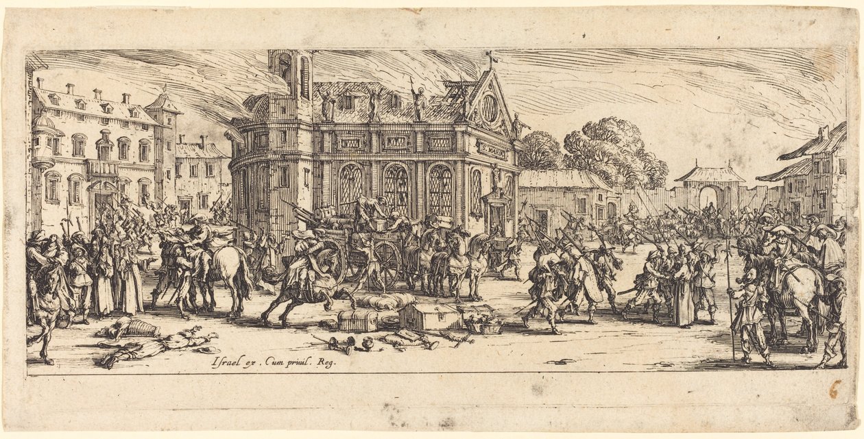 Ødelæggelse af et kloster af Jacques Callot