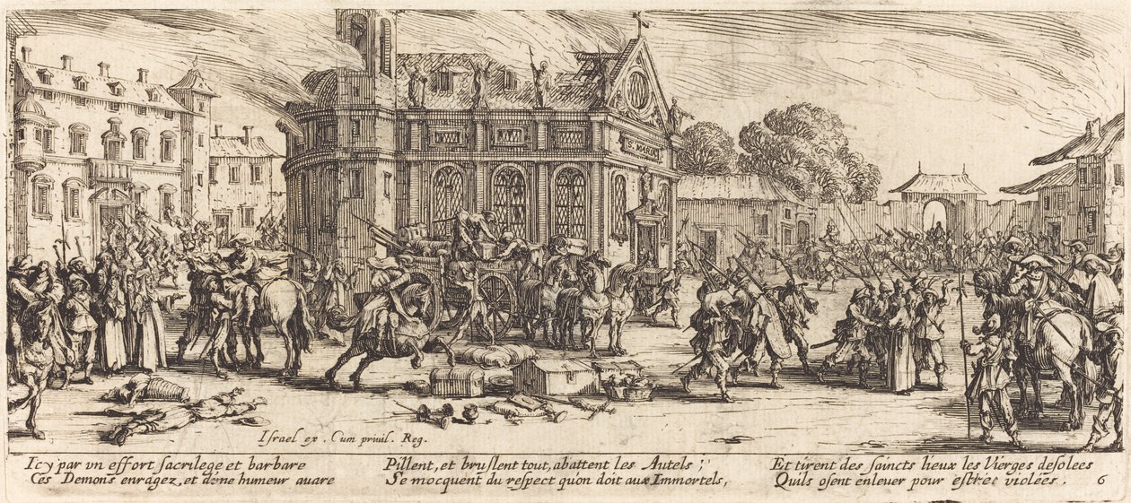Ødelæggelse af et kloster af Jacques Callot