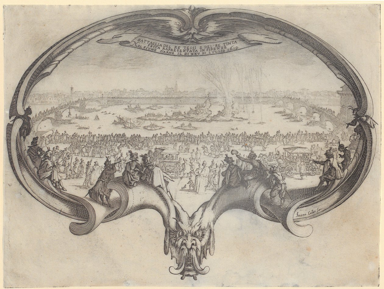Detalje fra »Monseigneur Henry de Lorraines indtog«, blad 10 i serien »Turneringen« af Jacques Callot