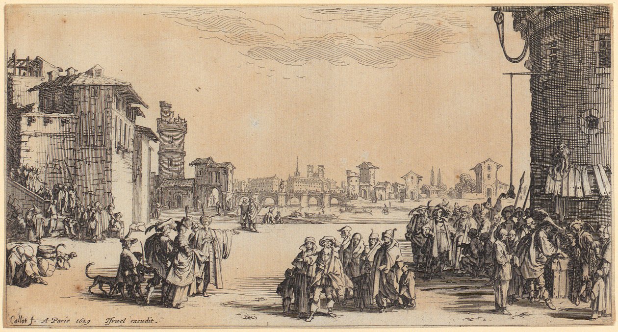 Detalje fra »Monseigneur Henry de Lorraines indtog«, blad 10 i serien »Turneringen« af Jacques Callot