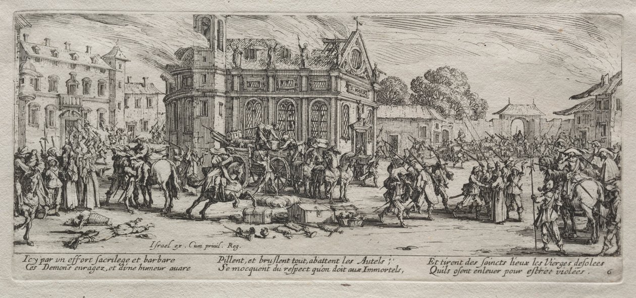 Ødelæggelse af et kloster. af Jacques Callot