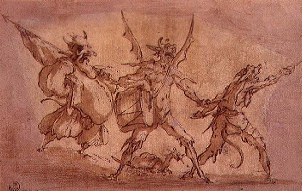 Devil Musketeers (pen og blæk på papir) af Jacques Callot