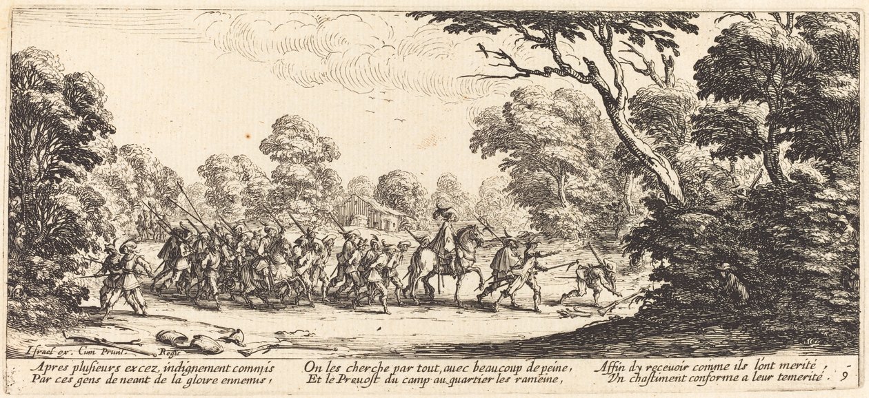 Opdagelsen af de kriminelle soldater af Jacques Callot