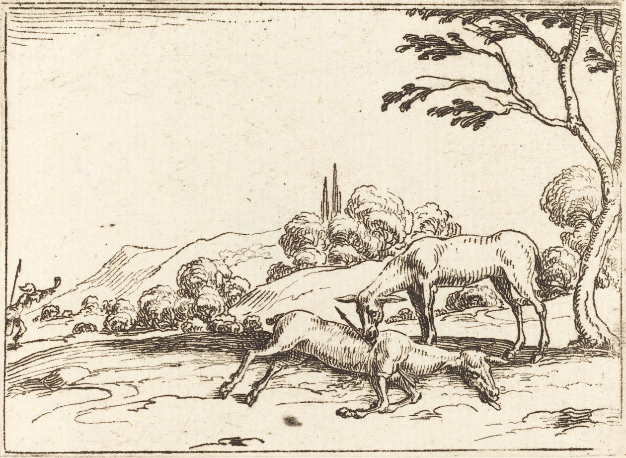 Doe sørger over sit føl af Jacques Callot