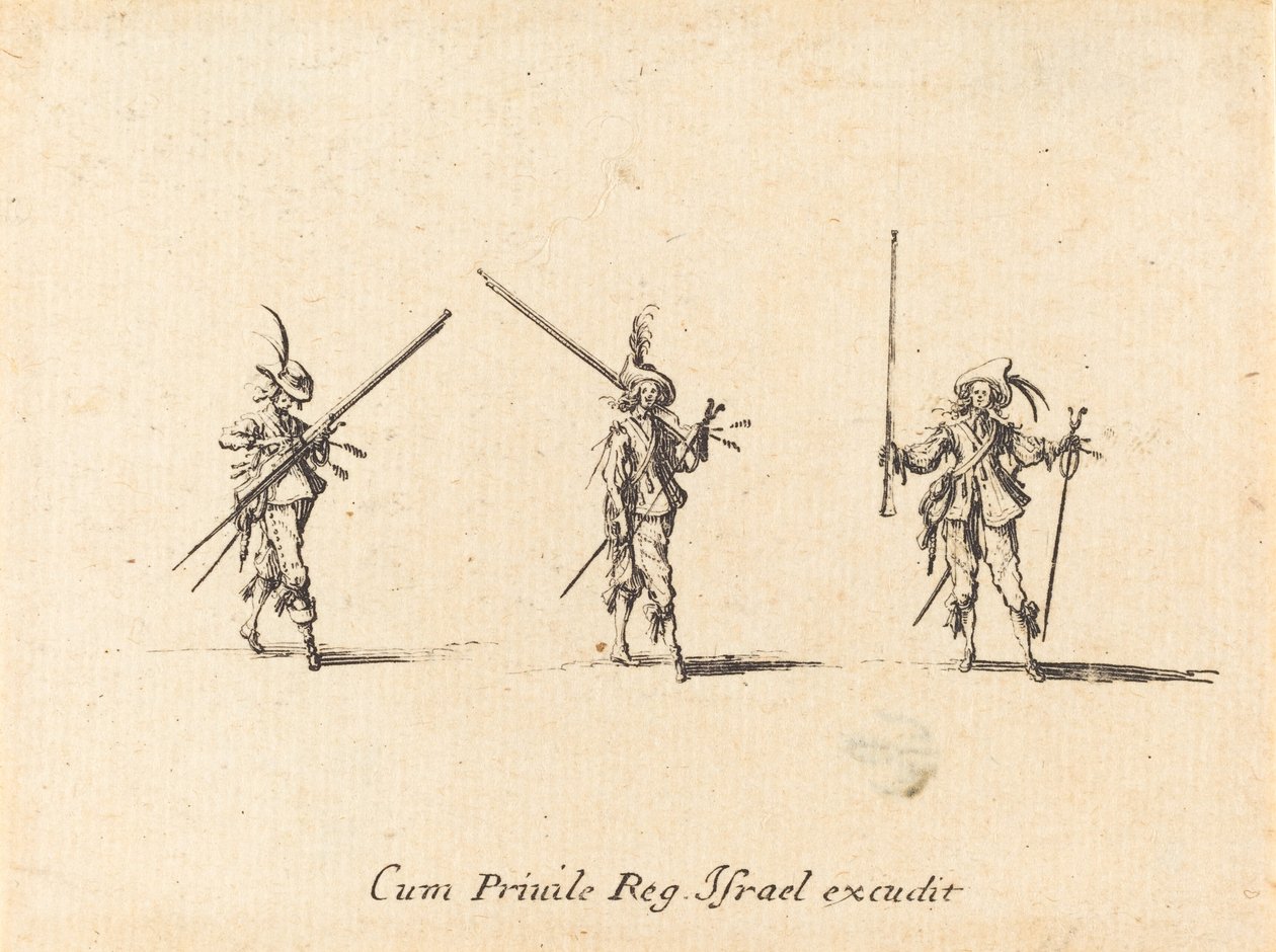 Bor med musket, 16341635. af Jacques Callot