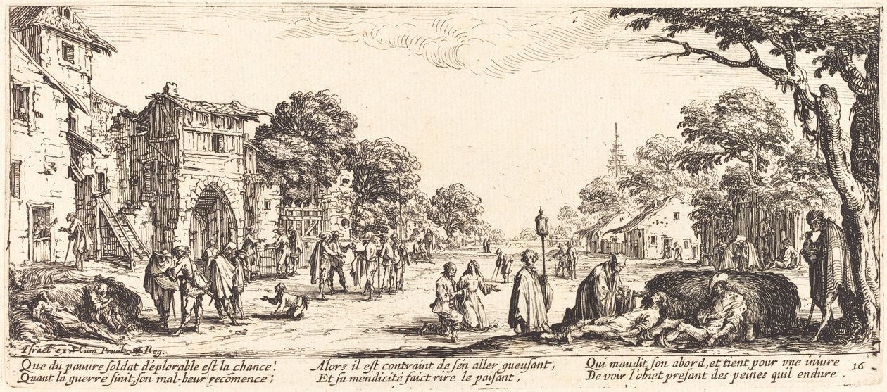 Døende soldater ved vejkanten af Jacques Callot