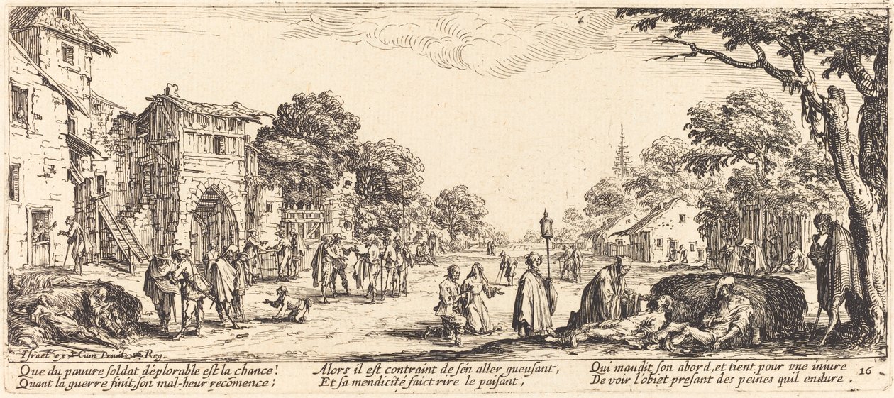 Døende soldater ved vejkanten af Jacques Callot