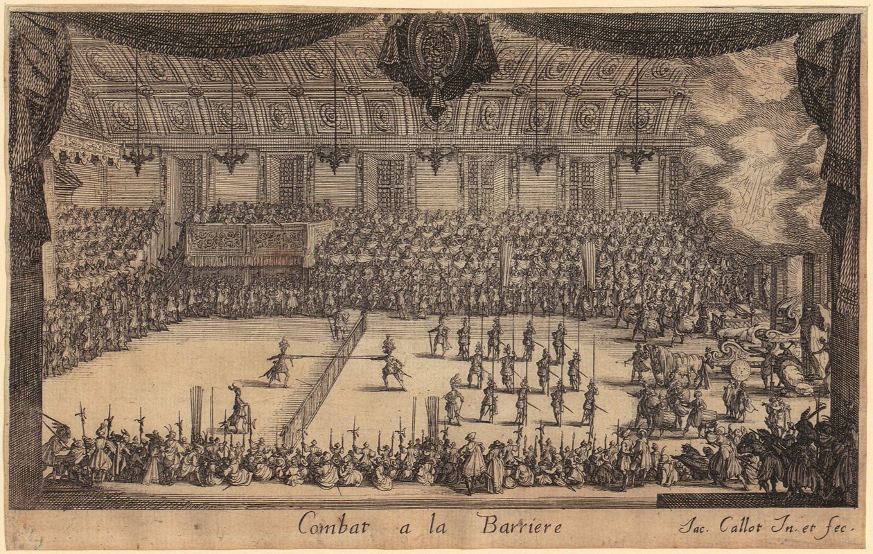 Monseigneur Henry de Lorraines indtog, side 7 i serien »Turneringen« af Jacques Callot