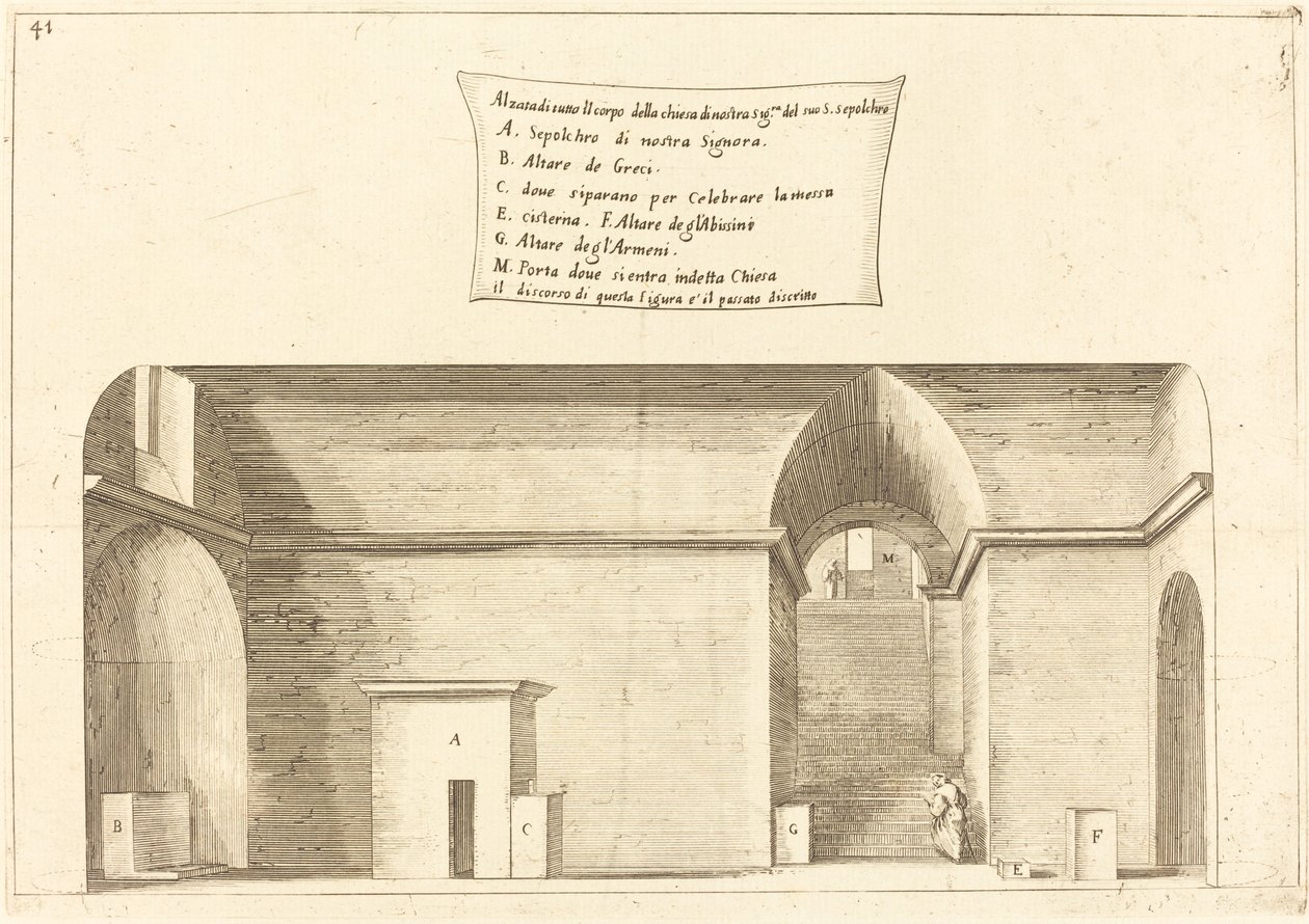 Forhøjelse af Den Hellige Gravs Kirke af Jacques Callot