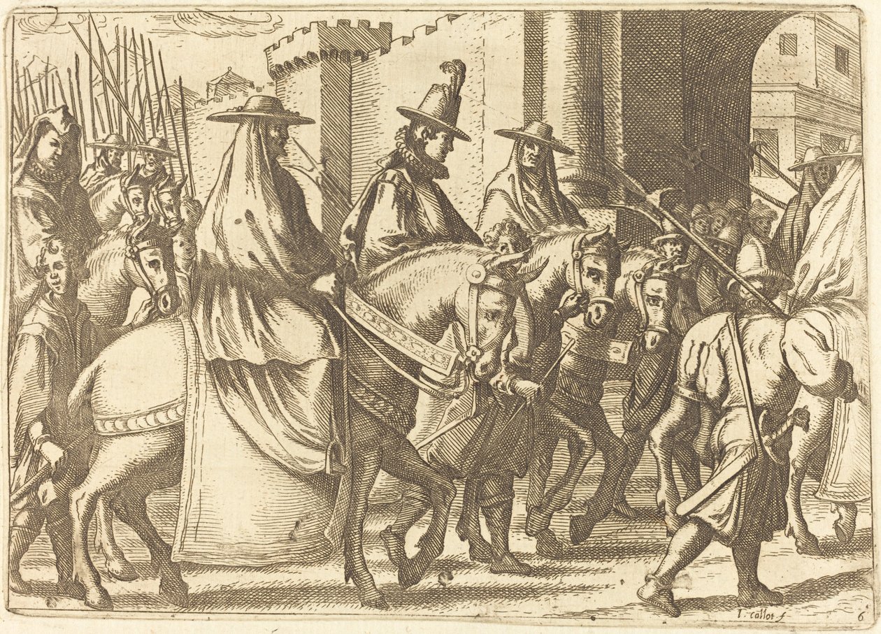 Indrejse i byen Ferrara, 1612. af Jacques Callot