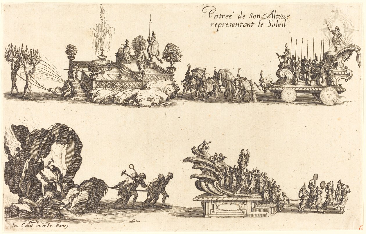 Hans Højhed, der repræsenterer Solen af Jacques Callot